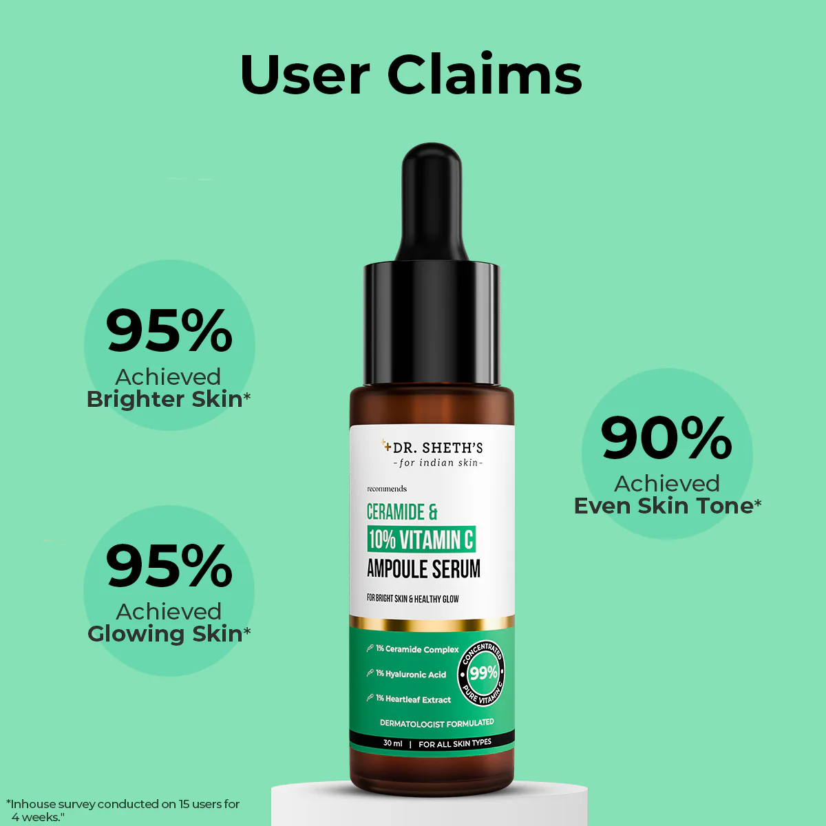 Non-Irritating Ceramide & 10% Vitamin C Ampoule Serum - 30ml - Image 6