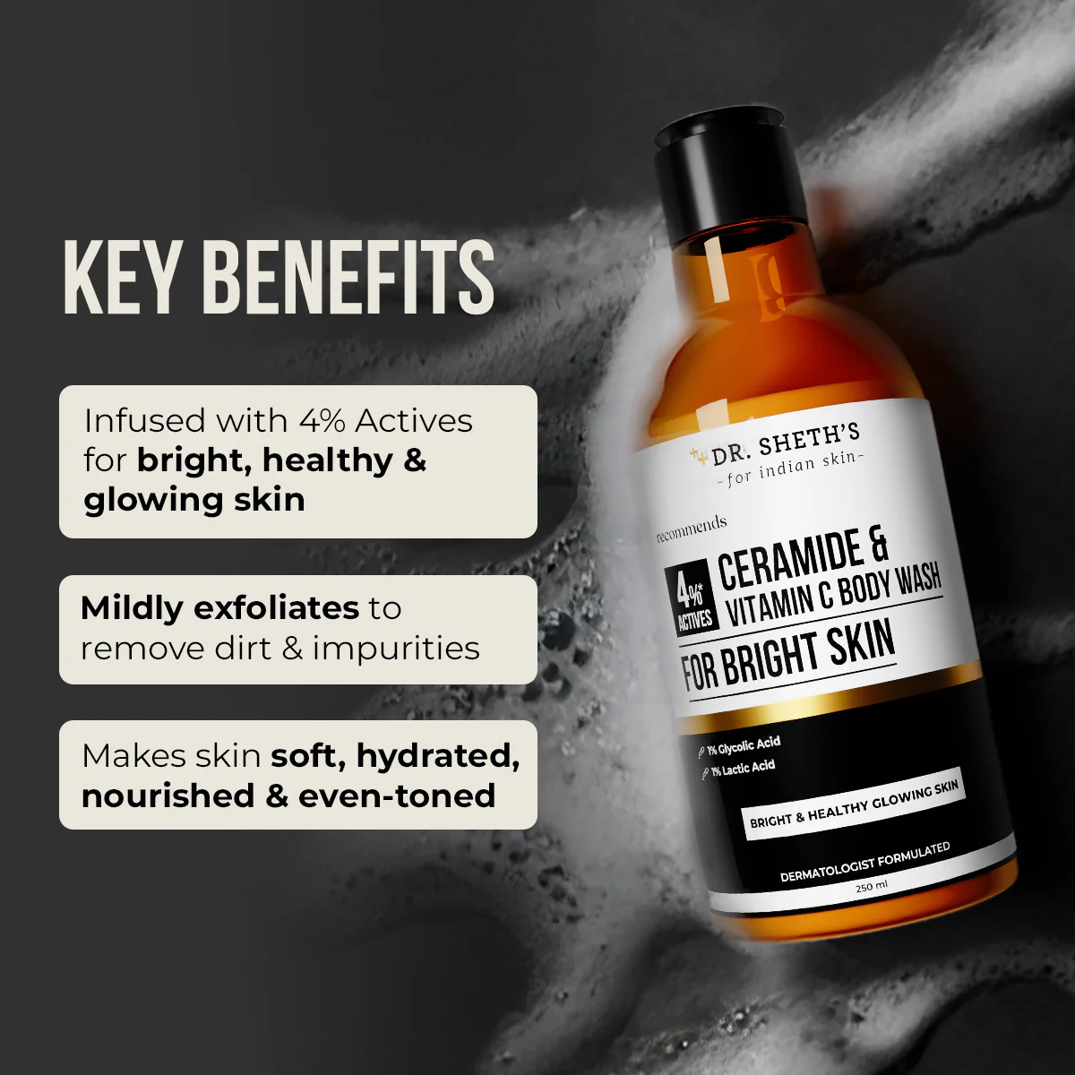 Ceramide & Vitamin C Body Wash - 250ml - Image 4