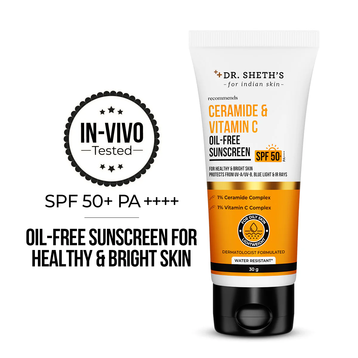 Ceramide & Vitamin C Oil Free Sunscreen - 30g (Pack of 2) - Image 2