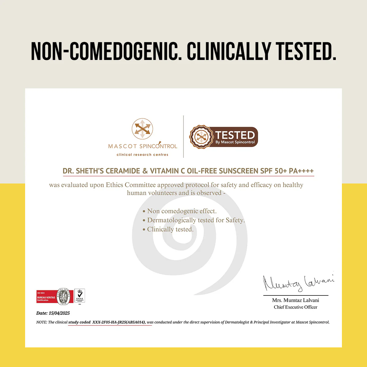 Ceramide & Vitamin C Oil Free Sunscreen - 50 gm In-Vivo Tested SPF 50+ PA ++++ - Image 10