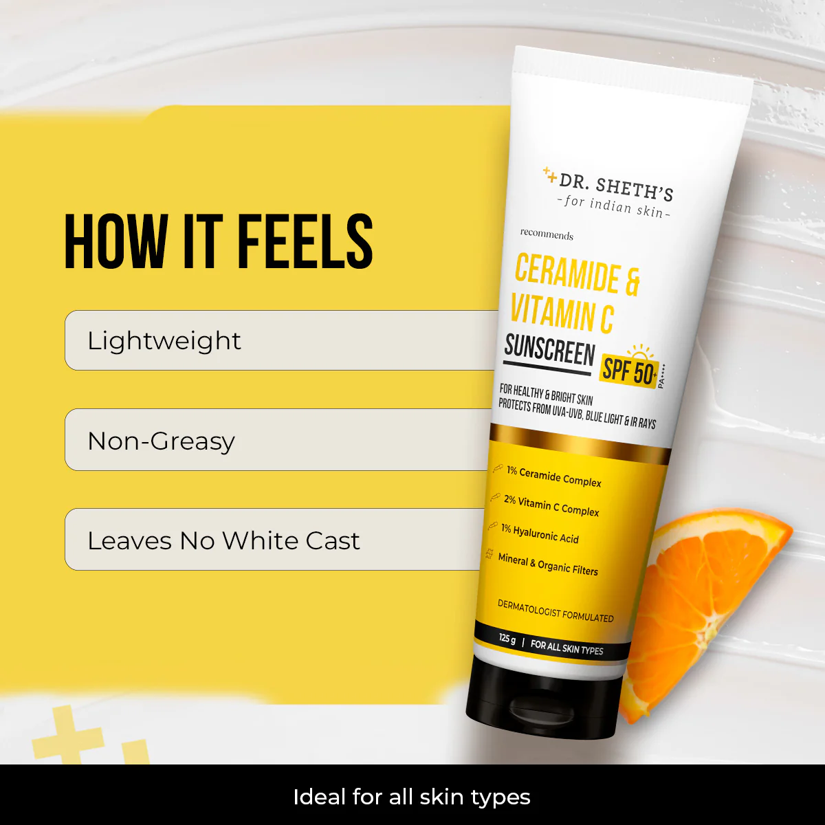 Ceramide & Vitamin C Sunscreen - 125gm In-Vivo Tested SPF 50+ PA ++++ - Image 7