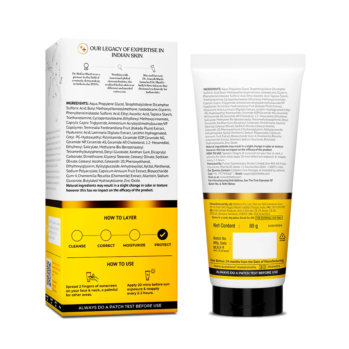Ceramide & Vitamin C Sunscreen - 80 gm In-Vivo Tested SPF 50+ PA ++++ - Image 11