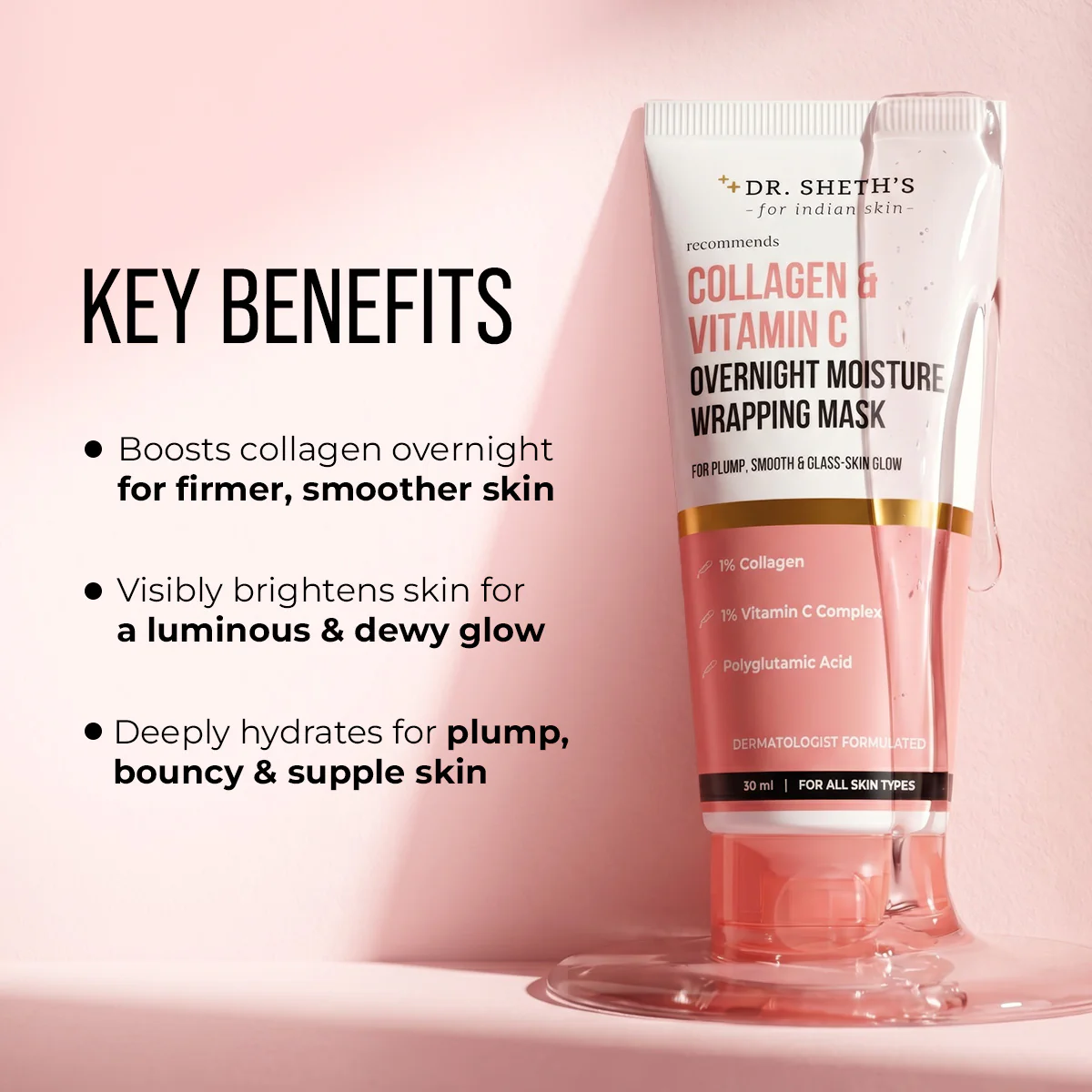 Collagen & Vitamin C Overnight Moisture Wrapping Mask - 50ml - Image 3