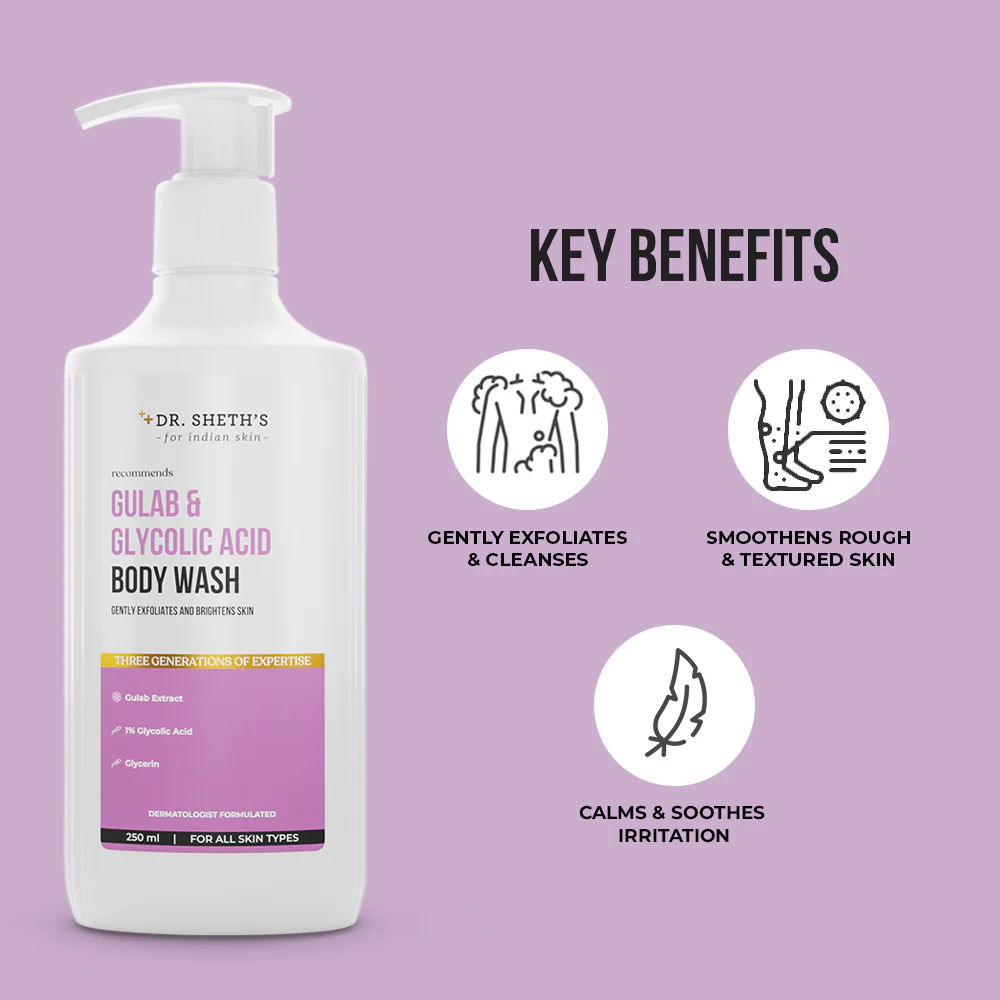 Gulab & Glycolic Acid Body Wash - 250ml - Image 4
