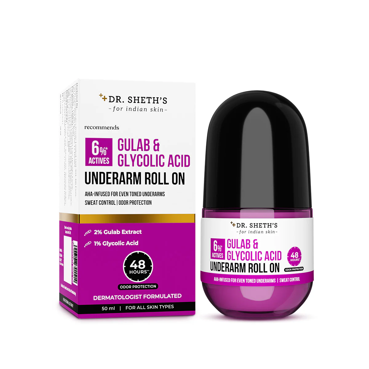 Gulab & Glycolic Acid Underarm Roll On - 50ml - Image 2