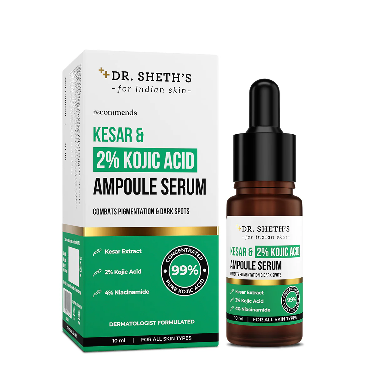 Kesar and 2% Kojic Acid Ampoule Serum - 10ml - Image 9