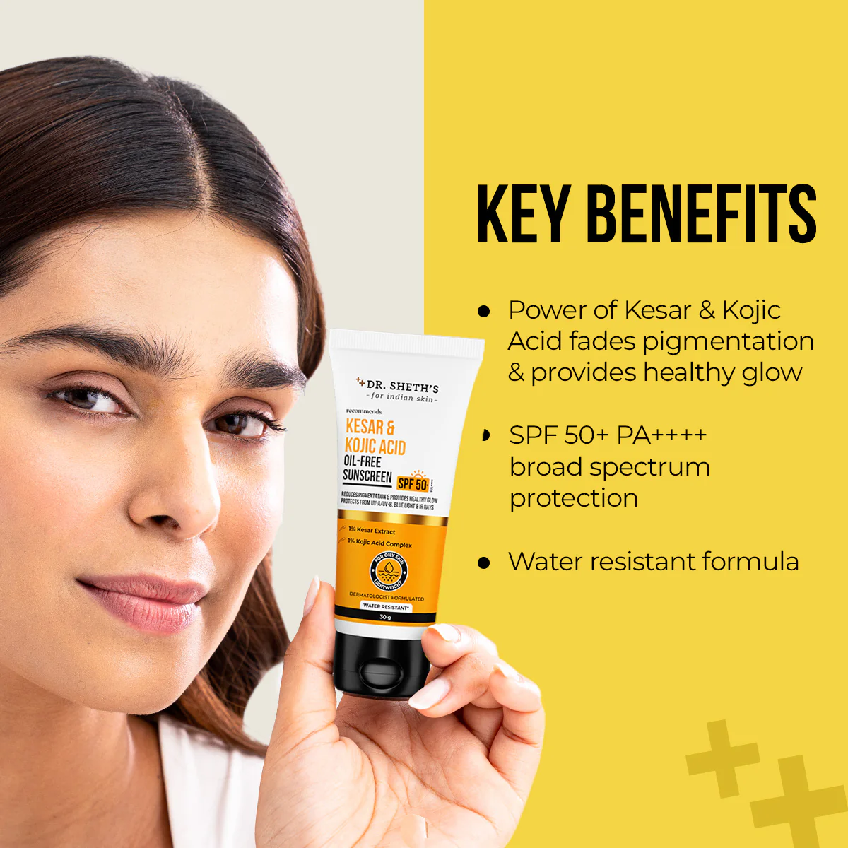 Kesar & Kojic Acid Oil Free Sunscreen - 30g (Pack of 2) - Image 2