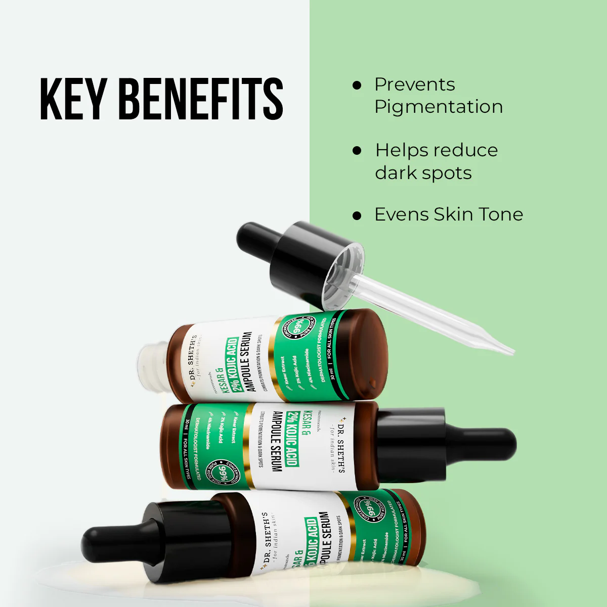 Kesar & 2% Kojic Acid Ampoule Serum - 30ml - Image 3