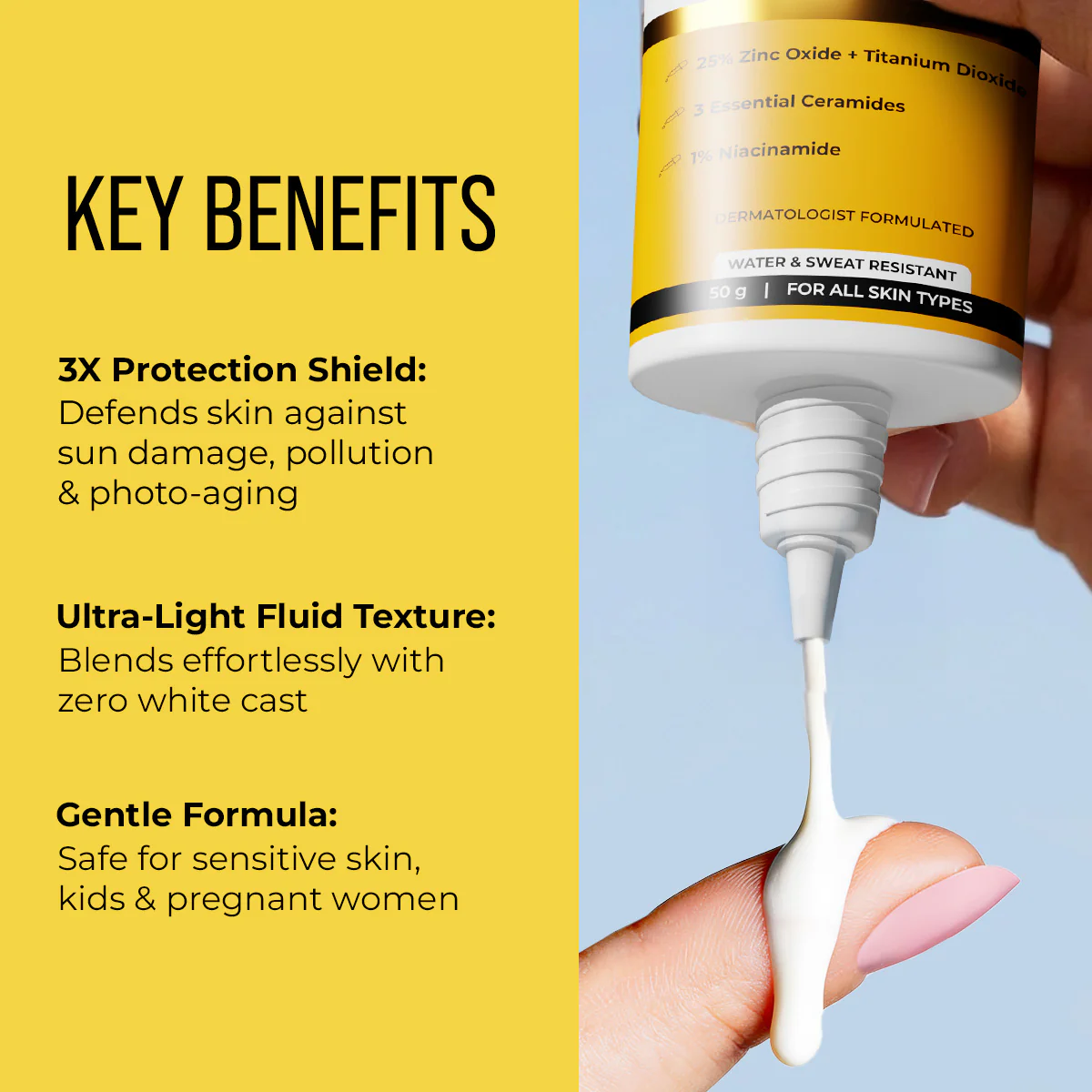 100% Mineral Invisible Fluid Sunscreen - 50g - Image 3