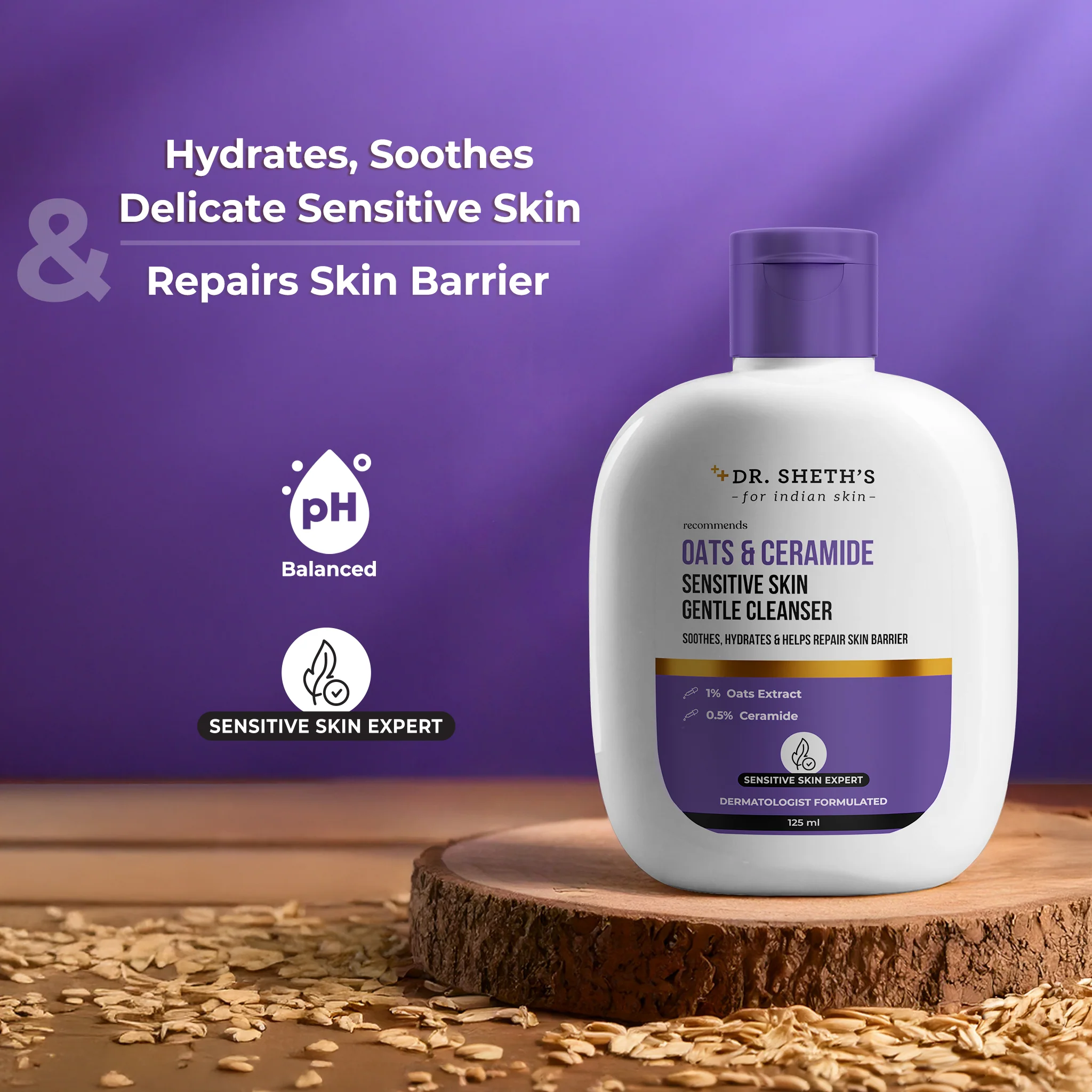 Oats & Ceramide Sensitive Skin Cleanser - 125ml - Image 3