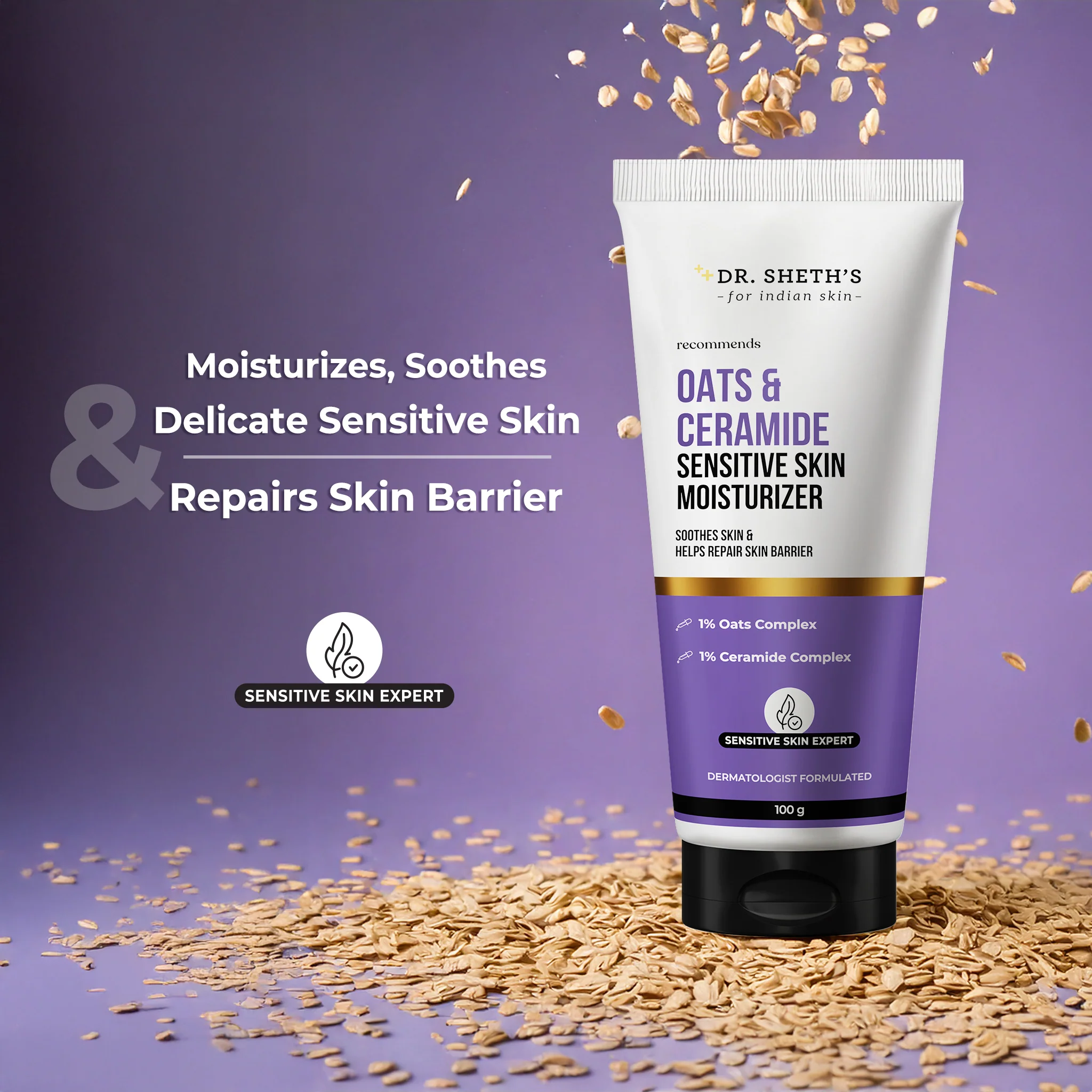 Oats & Ceramide Sensitive Skin Moisturizer - 100g - Image 3