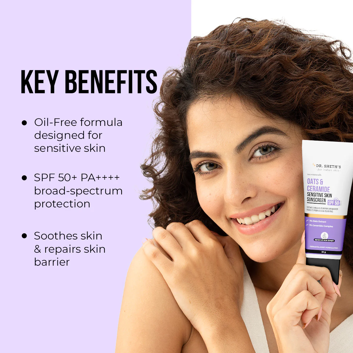 Oats & Ceramide Sunscreen for Sensitive Skin - 50 gm - Image 4