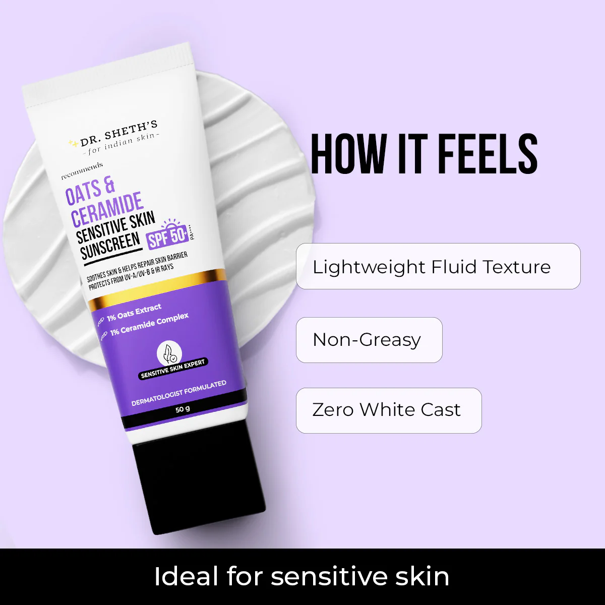 Oats & Ceramide Sunscreen for Sensitive Skin - 50 gm - Image 9